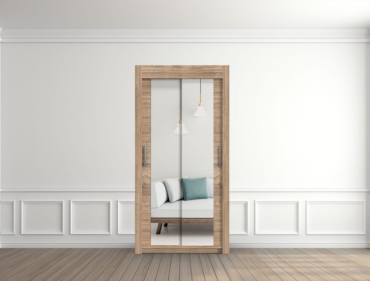 100cm wide Milan Oak Wordrobe