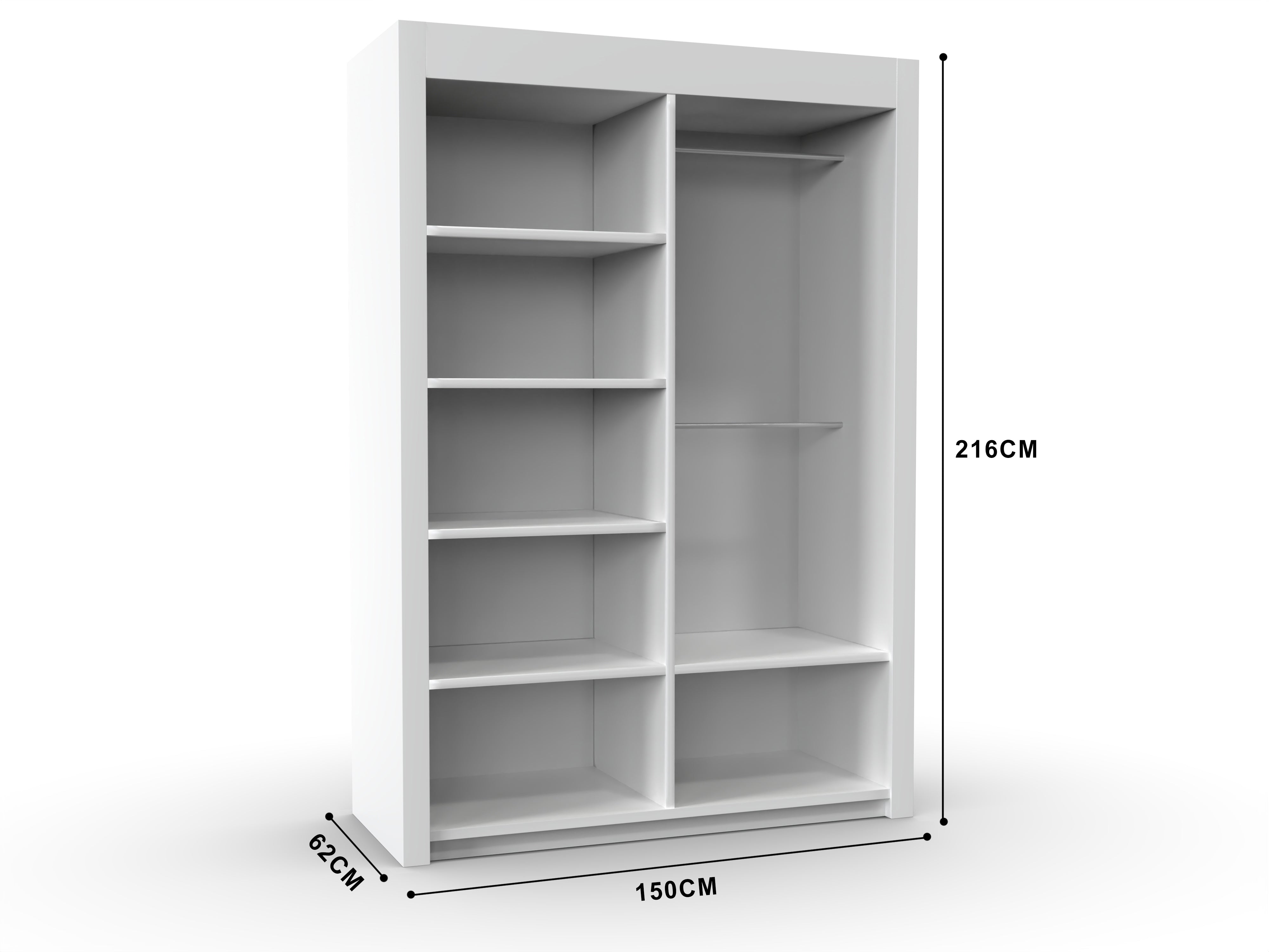 Dallas Sliding Door Wardrobe – Mirror Finish