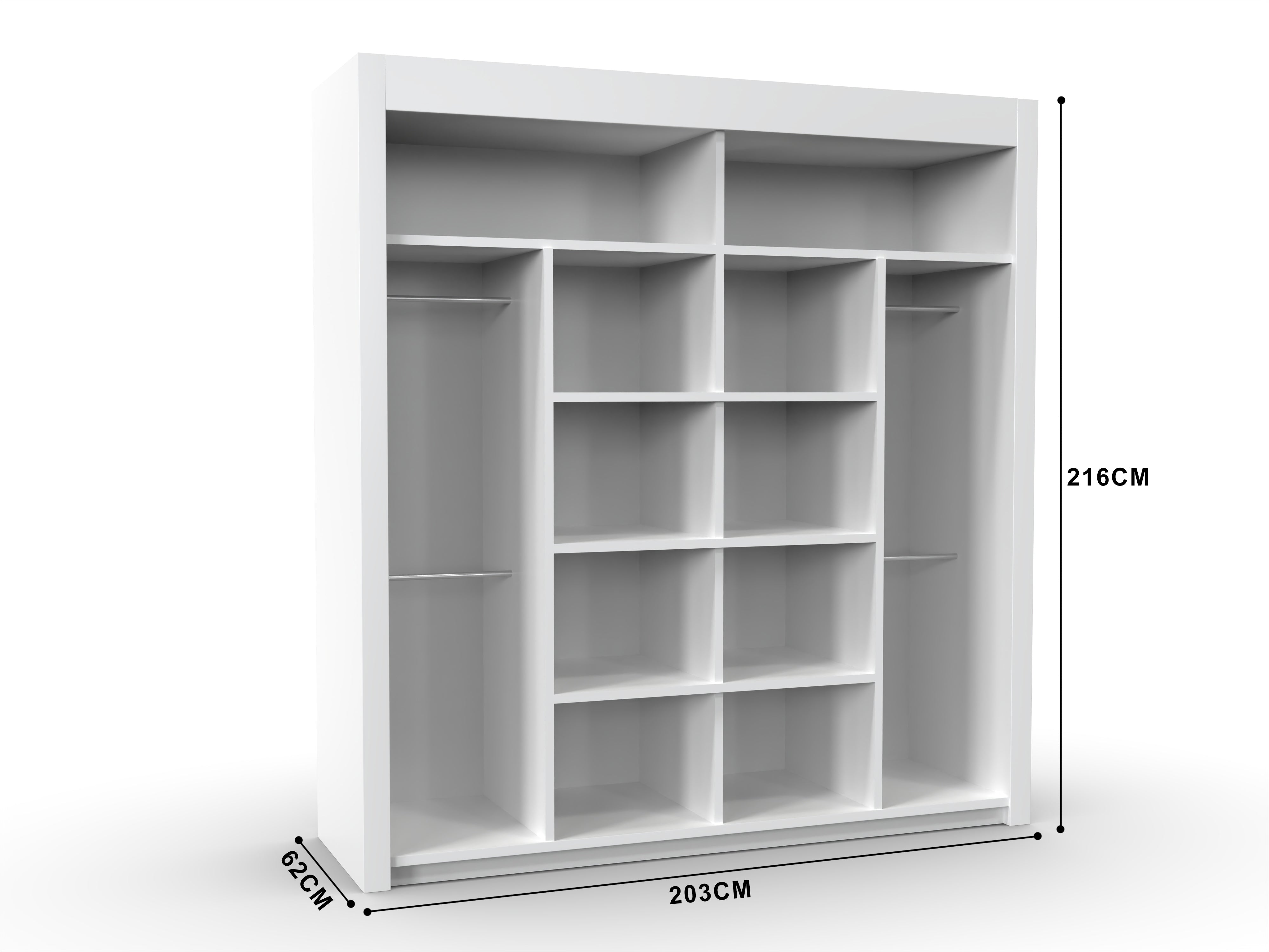Dallas Sliding Door Wardrobe – Mirror Finish