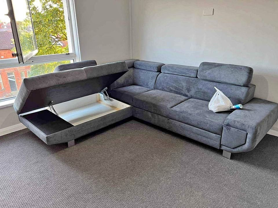 ARTIC Grey Sofa Bed with Left/Right Corner and Three Adjustable Headrests