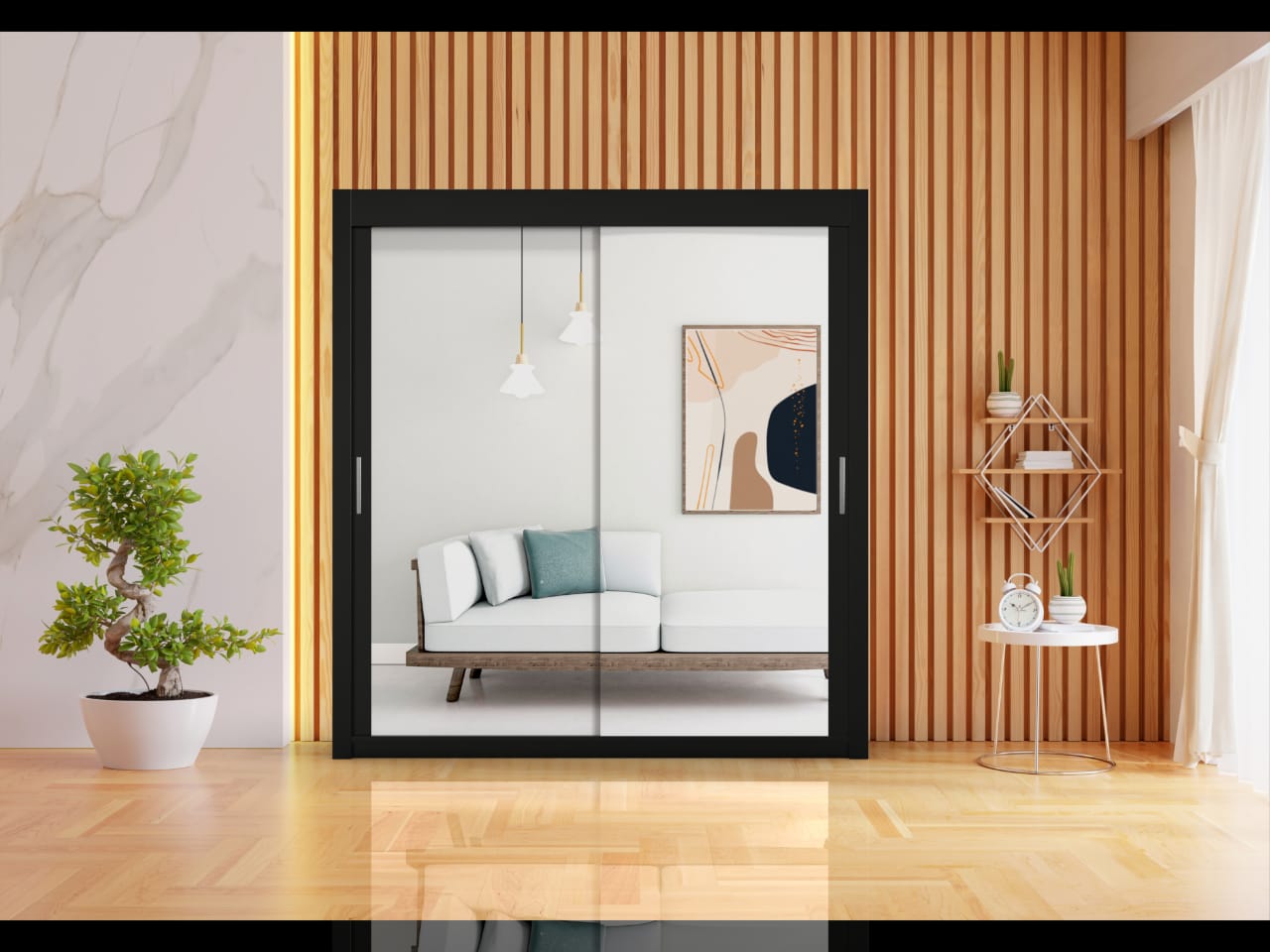 Black Sliding Door Wordrobe