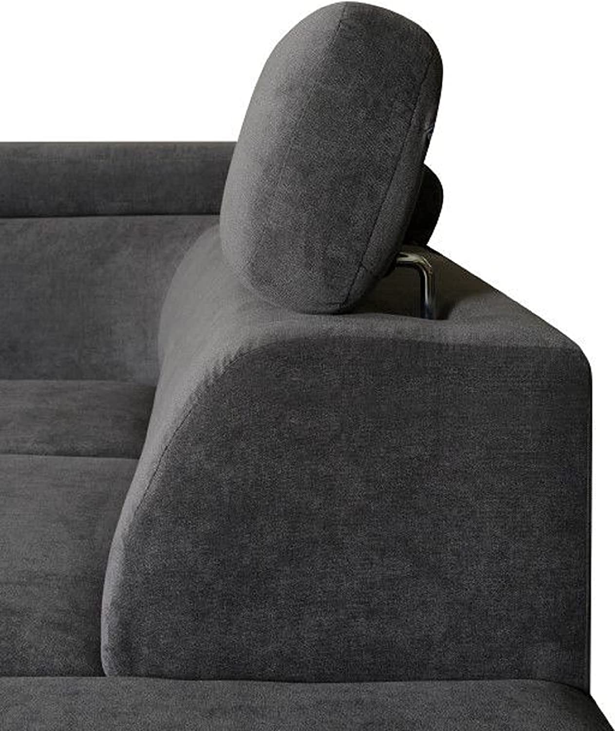 ARTIC Grey Sofa Bed with Left/Right Corner and Three Adjustable Headrests