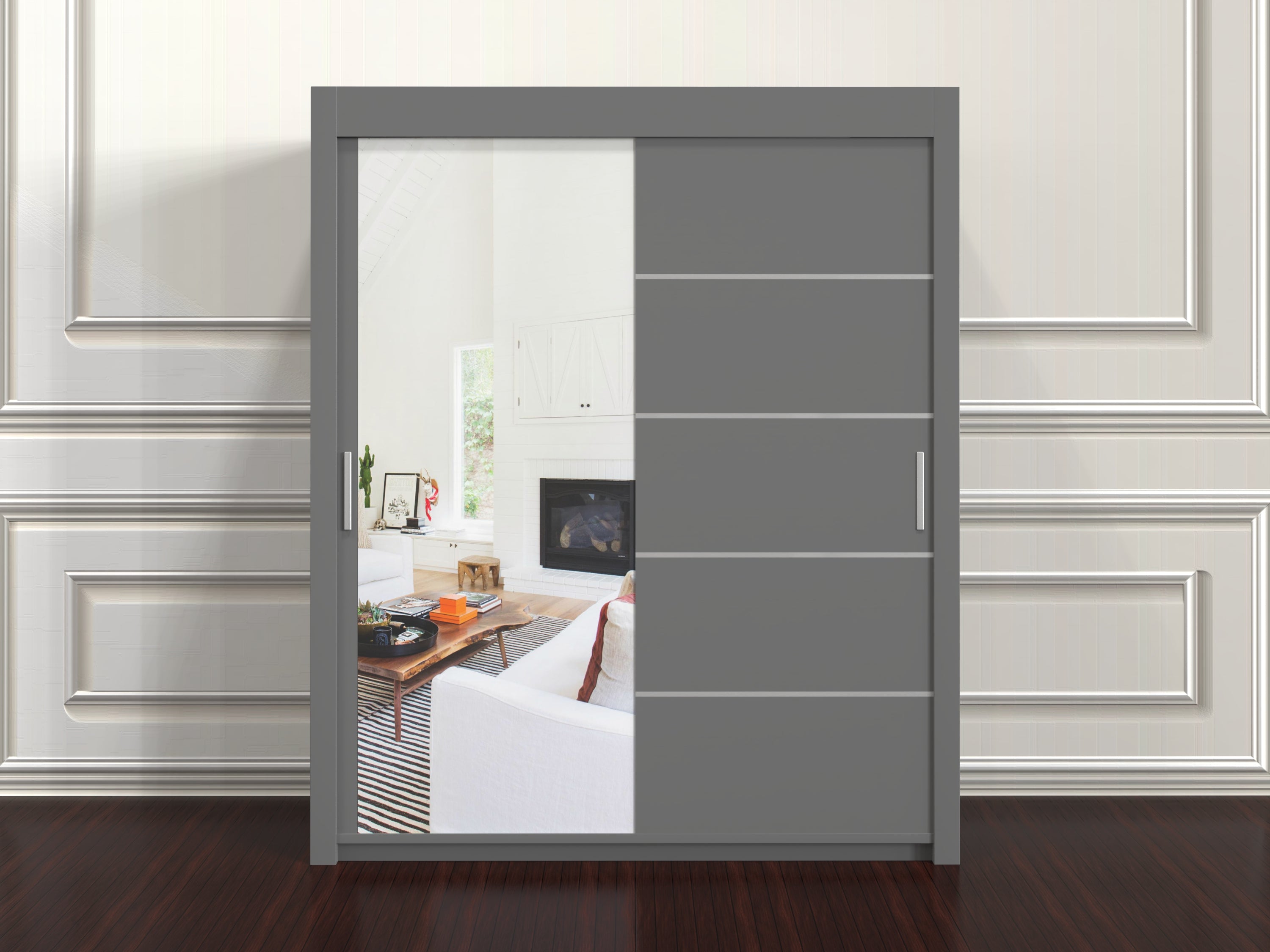 Lyon 180cm Wardrobe – Elegant Design with Mirror & Shelf Options