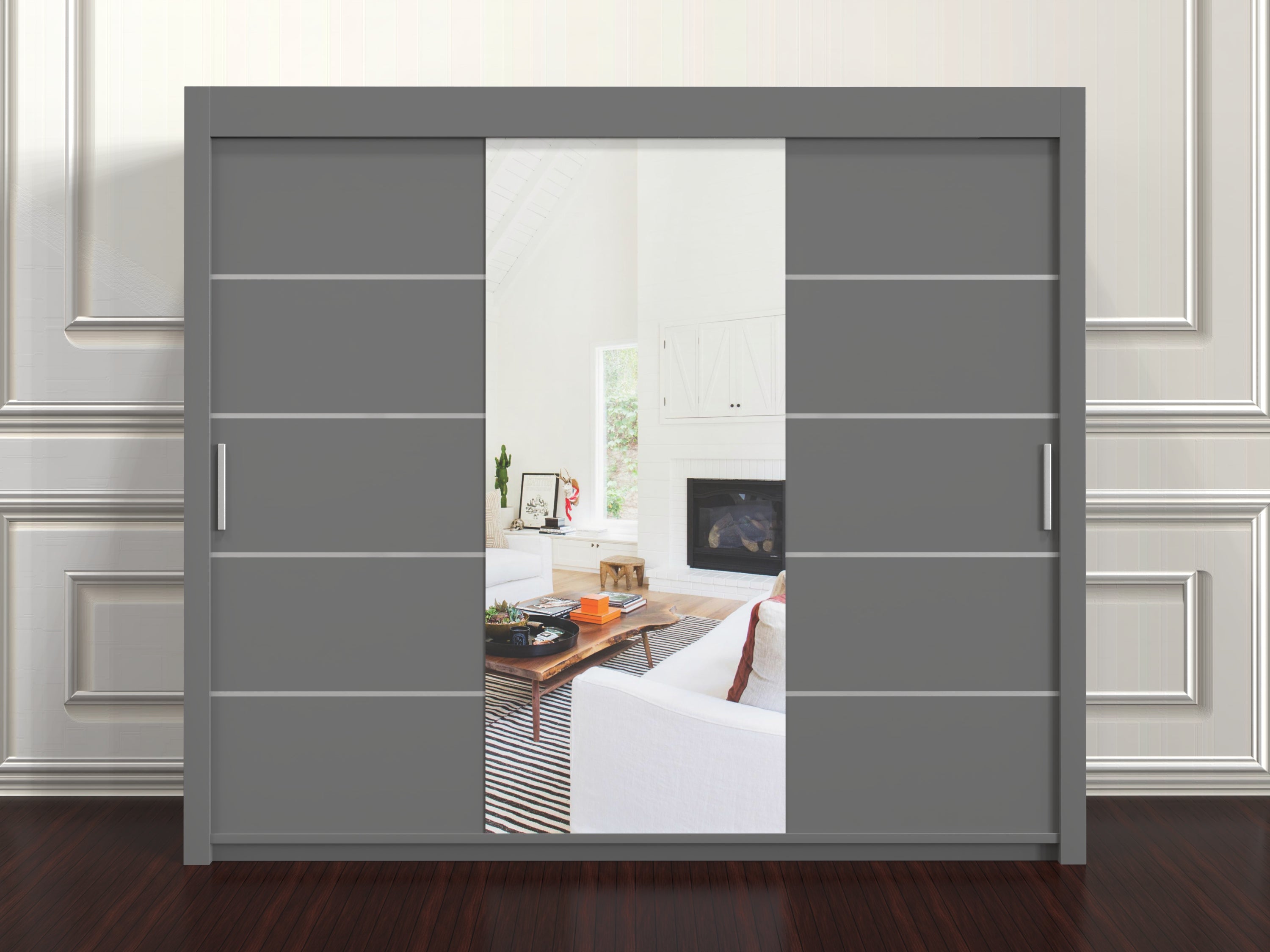 Lyon 3 Door Wardrobe 250cm – Huge Modern Storage with Shelves & Rails