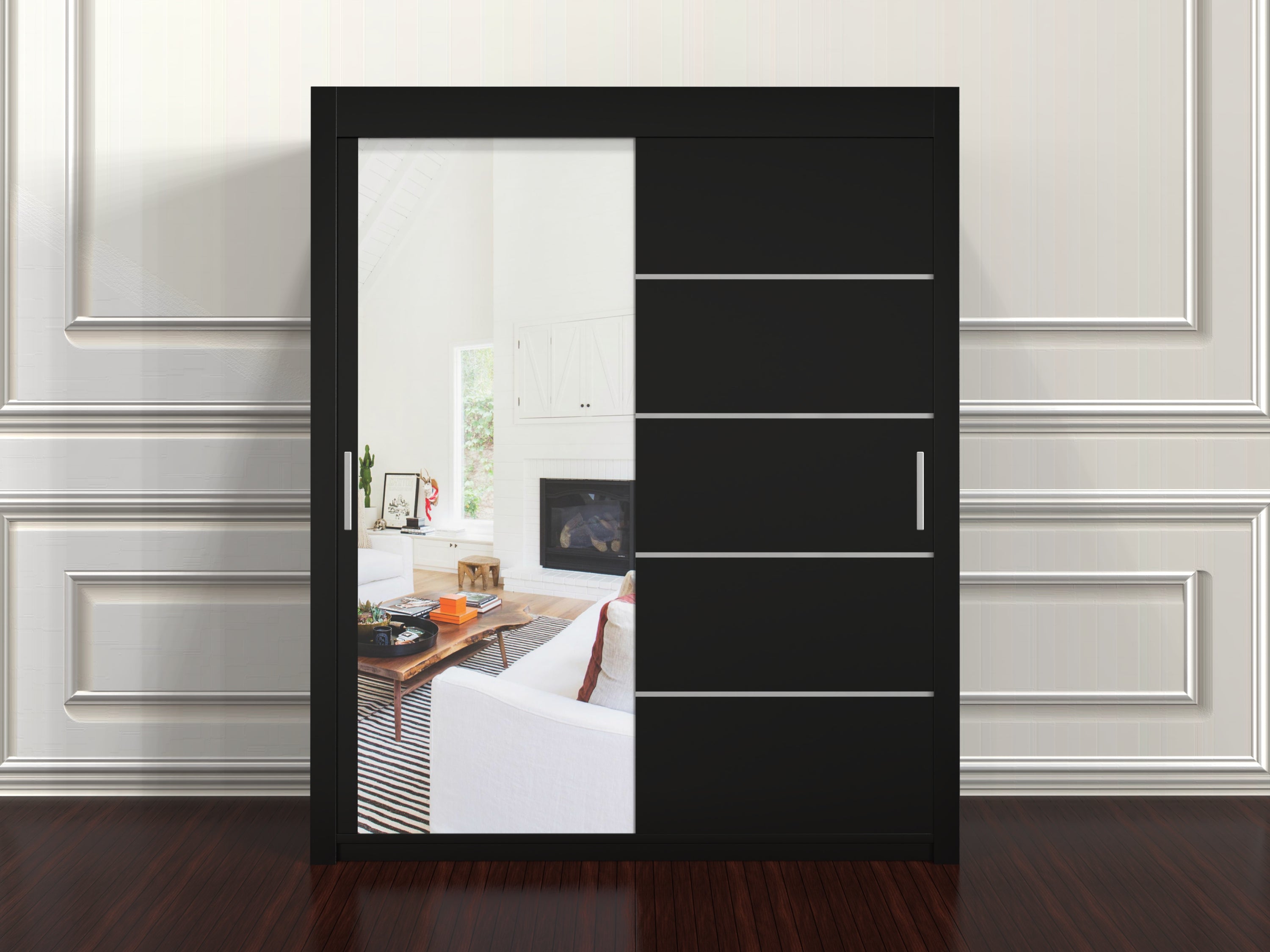 Lyon 180cm Wardrobe – Elegant Design with Mirror & Shelf Options