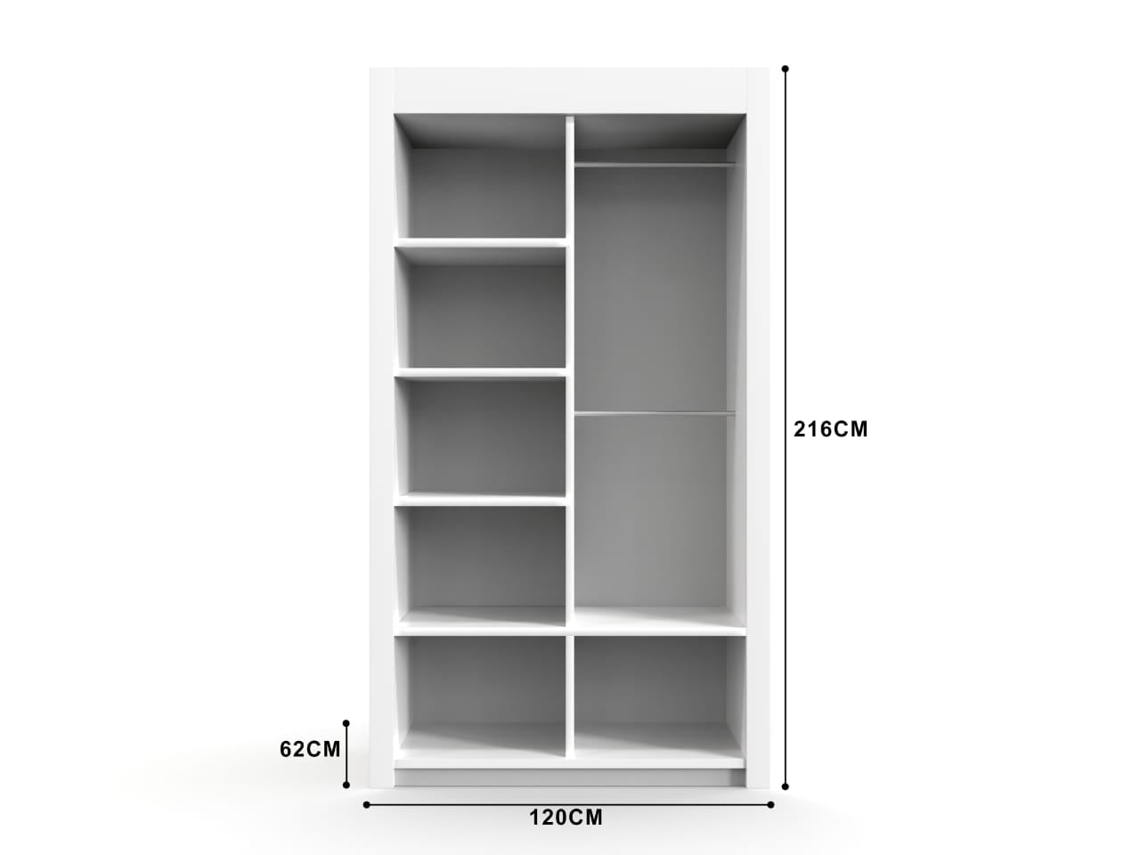 Lyon Wardrobe 120cm – Freestanding Modern Storage Unit for Small Rooms