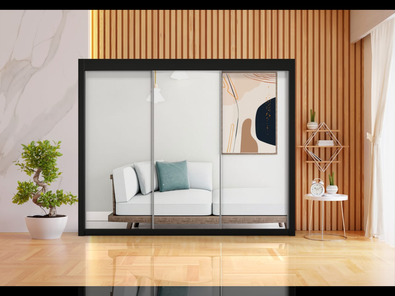 Modern sliding door.