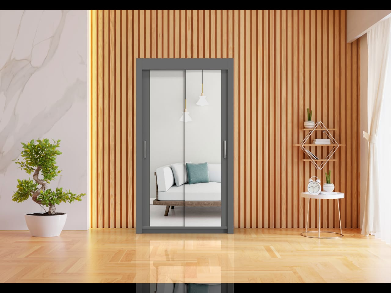 Milan Gray 120cm Wordrobe