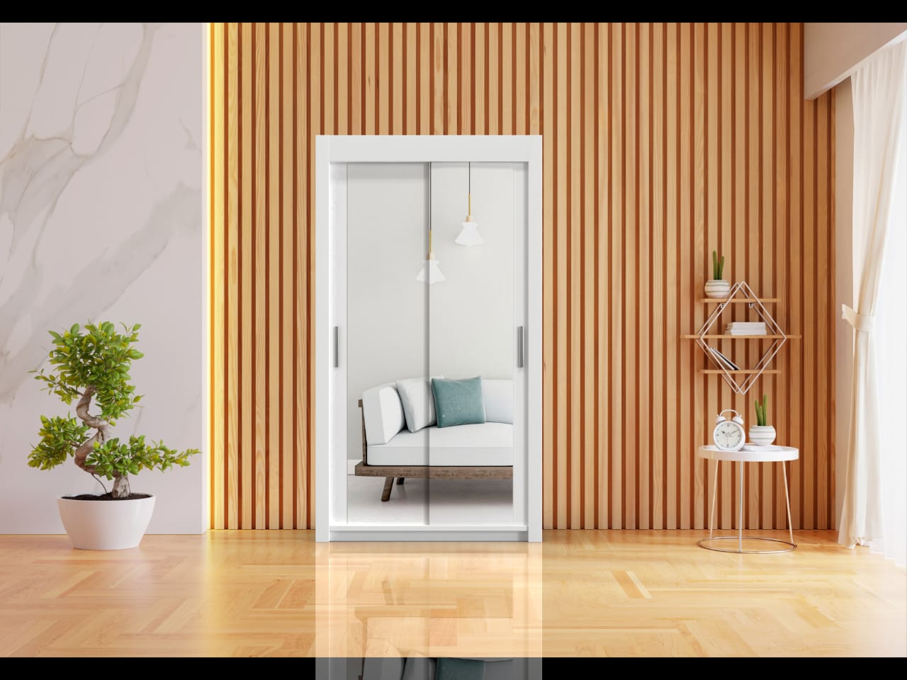 Milan white 120cm Wordrobe