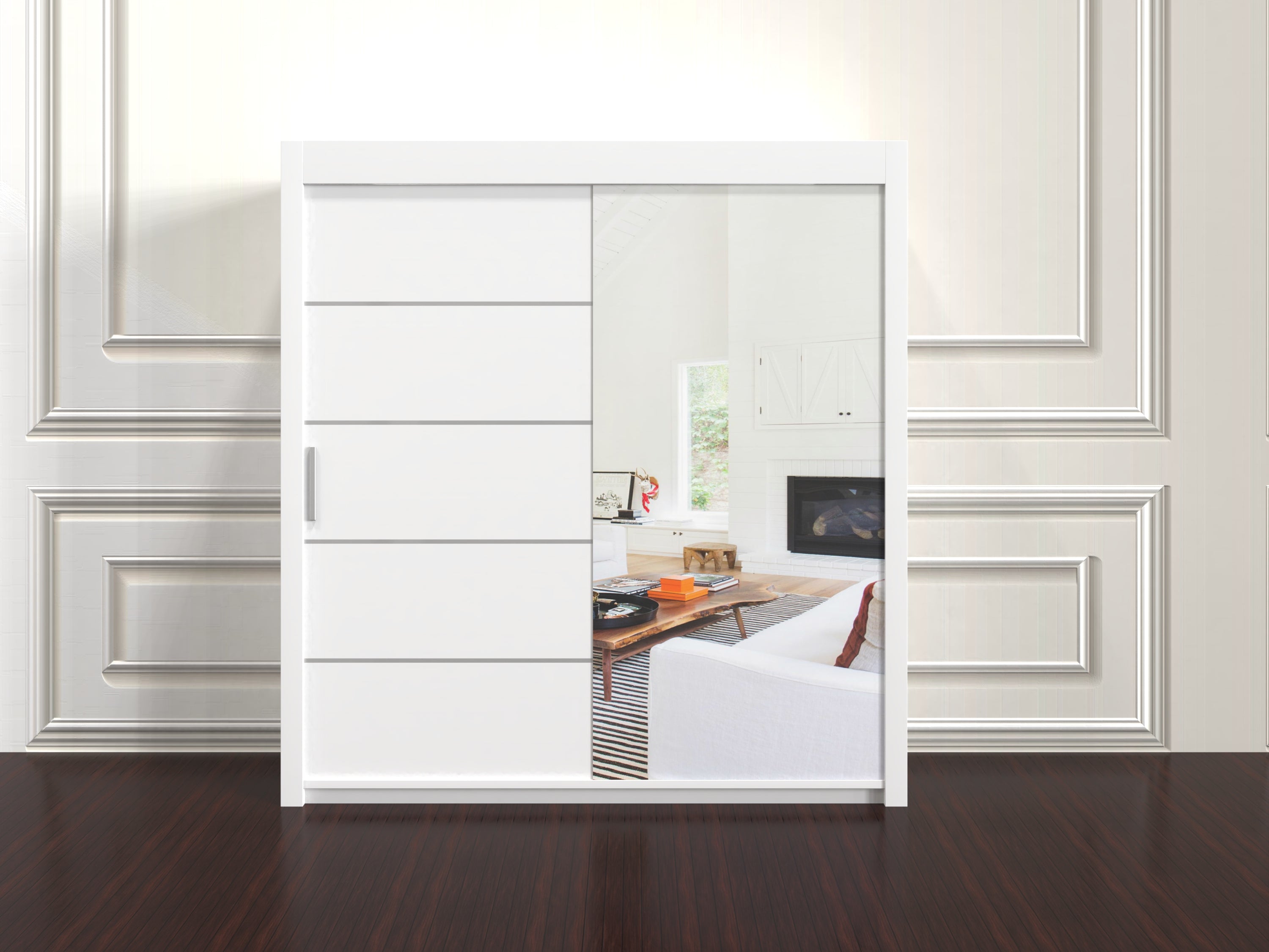 Lyon Wardrobe 203cm – Large Sliding Door Cupboard for Bedroom Storage