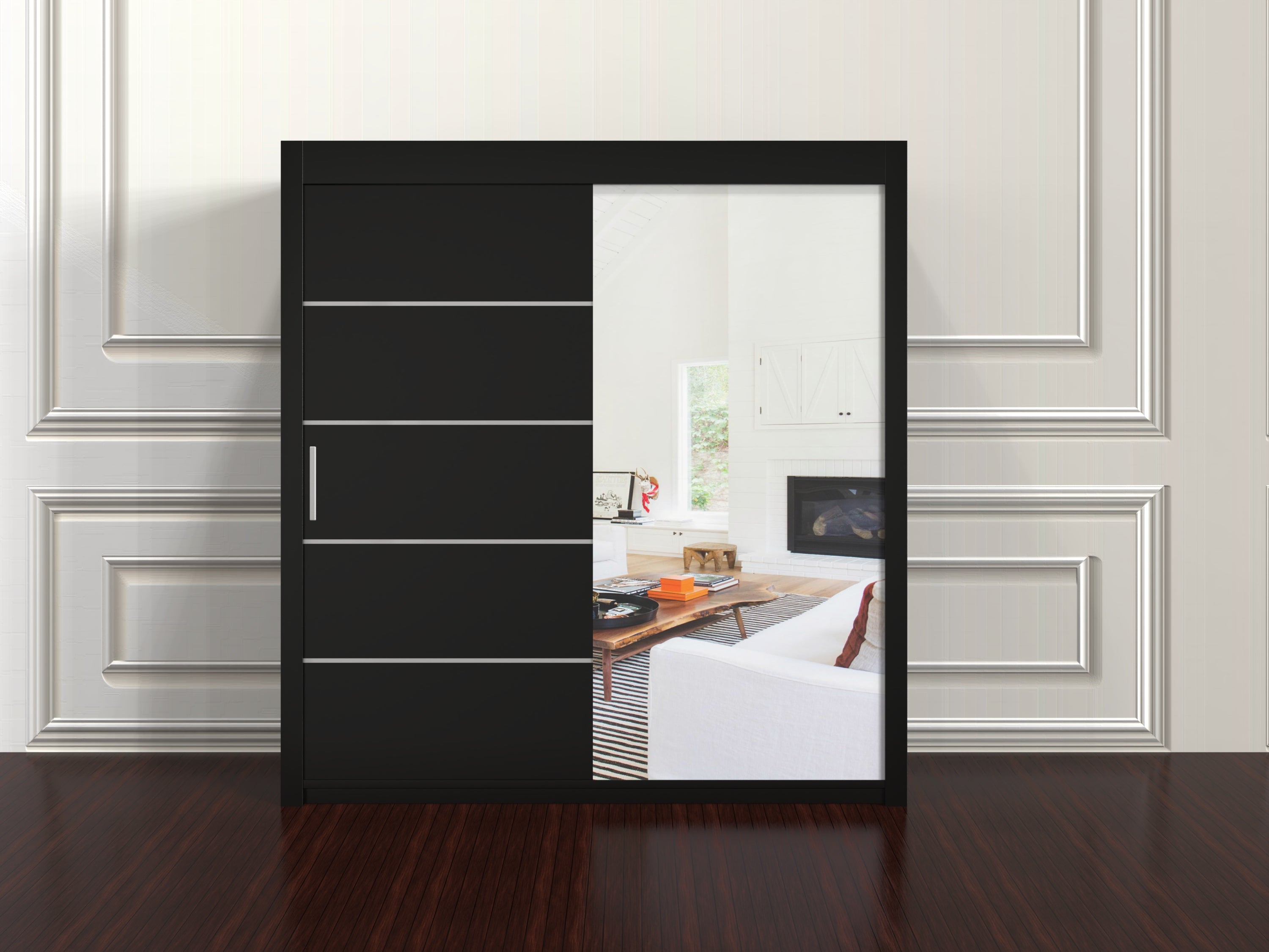 Lyon Wardrobe 203cm – Large Sliding Door Cupboard for Bedroom Storage