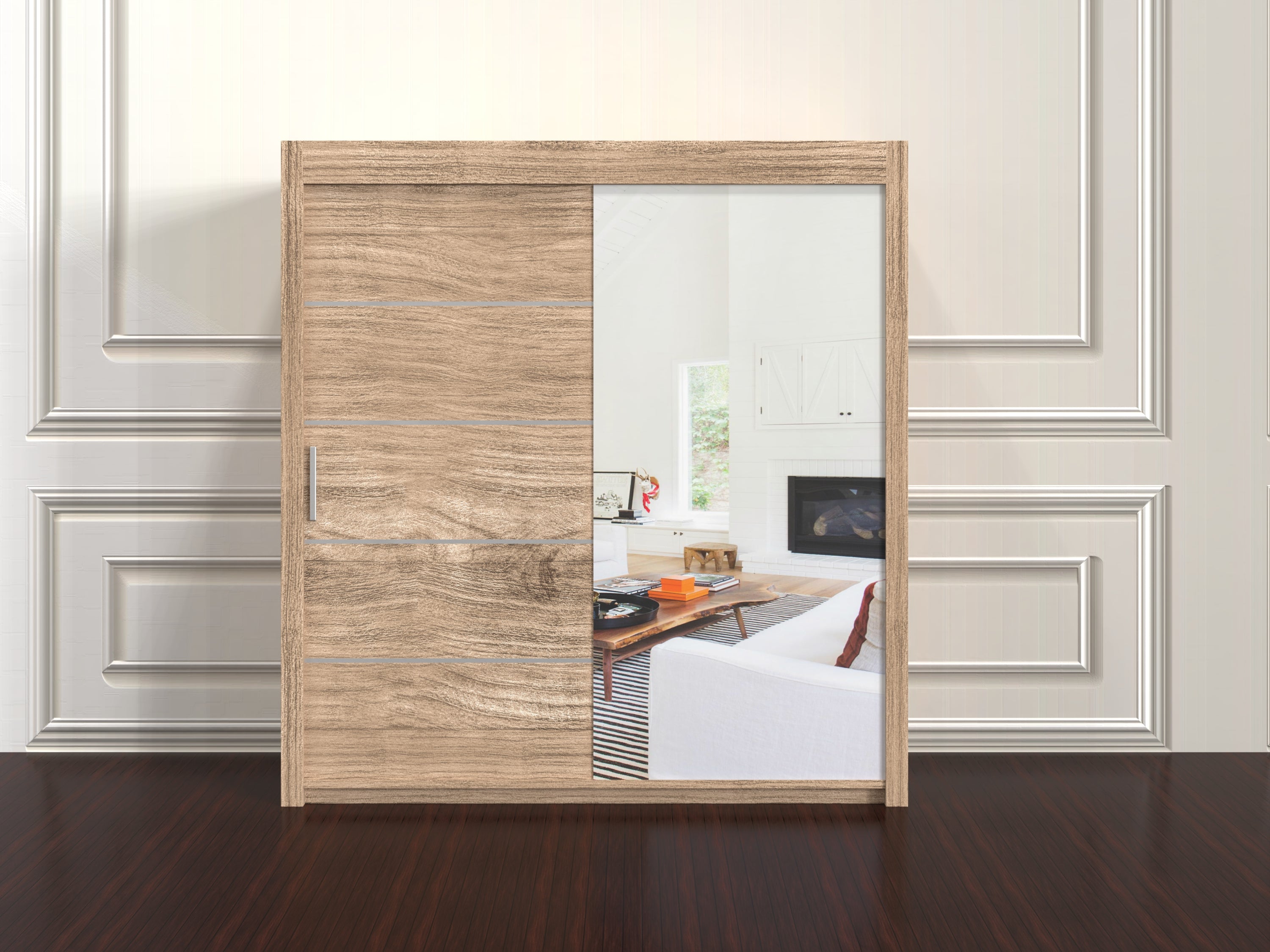 Lyon Wardrobe 203cm – Large Sliding Door Cupboard for Bedroom Storage