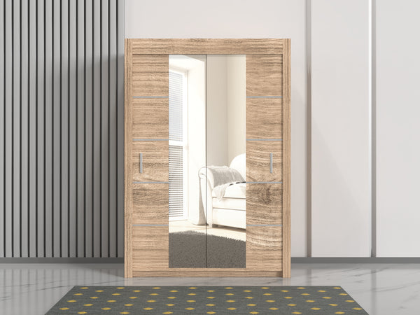 Oslo 150cm Wardrobe – Compact Freestanding Closet with Mirror Option