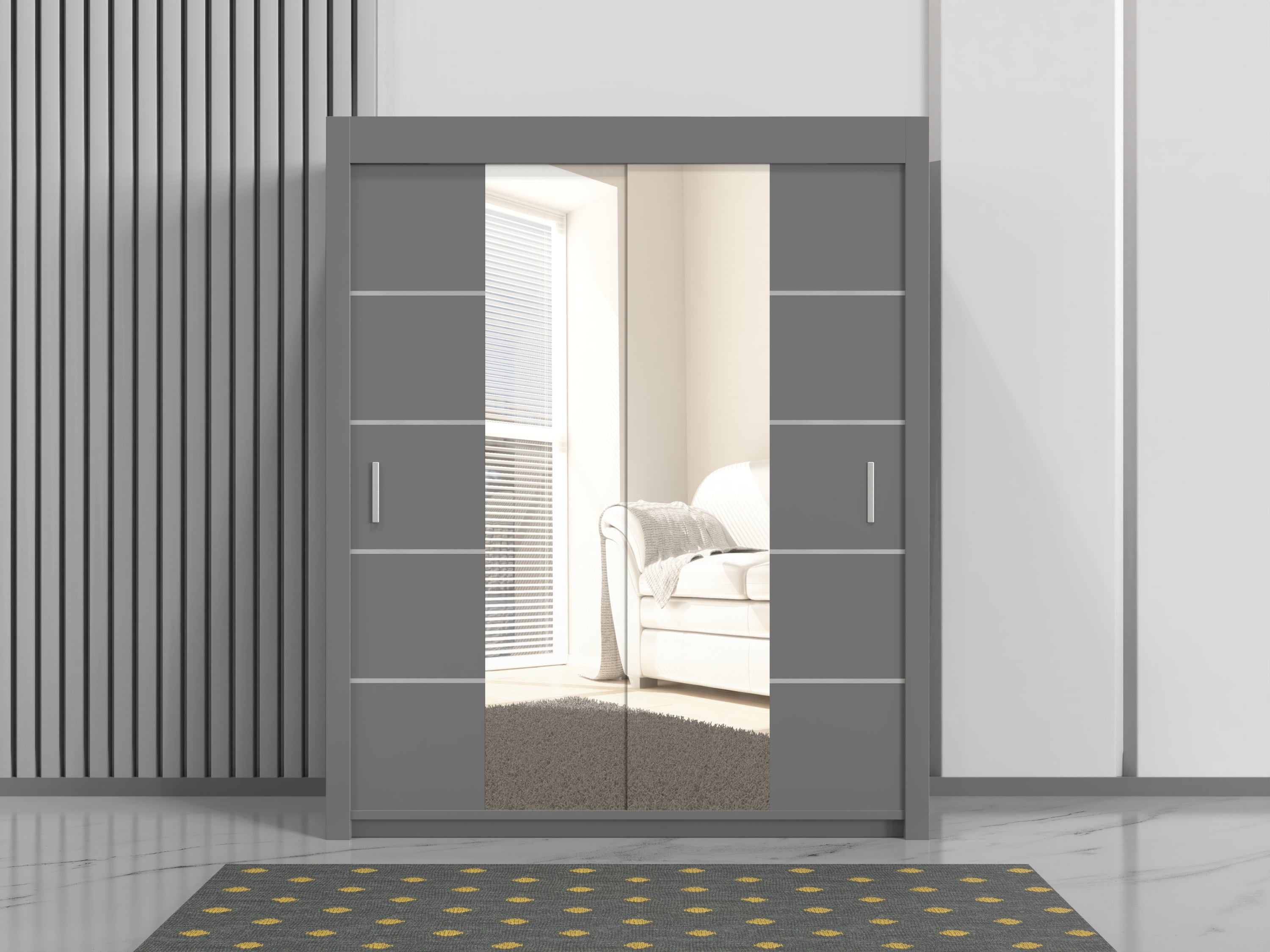 Oslo 2 Door Sliding Wardrobe 180cm – Spacious Bedroom Organizer