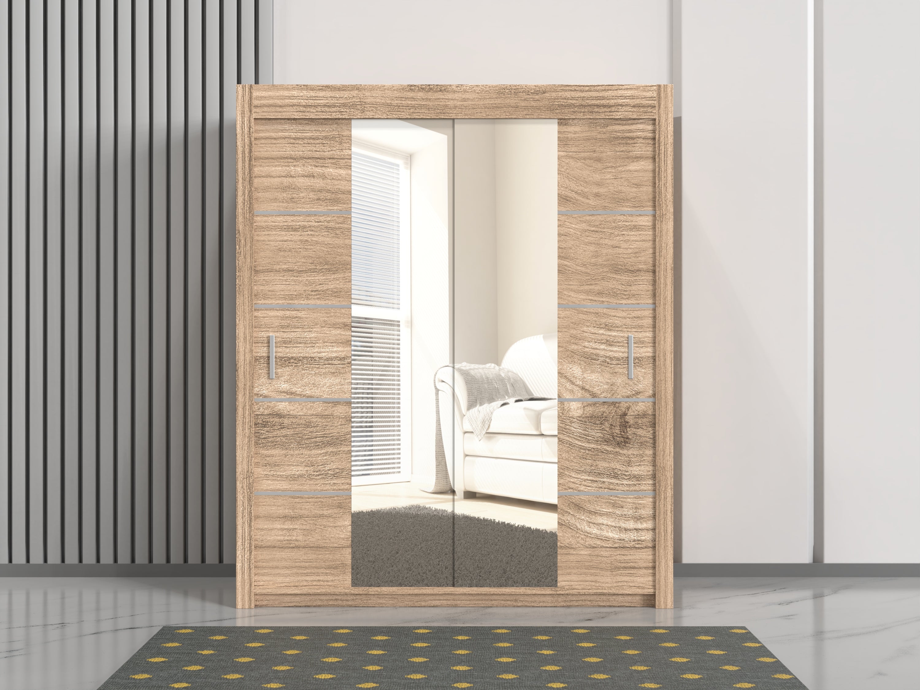 Oslo 2 Door Sliding Wardrobe 180cm – Spacious Bedroom Organizer