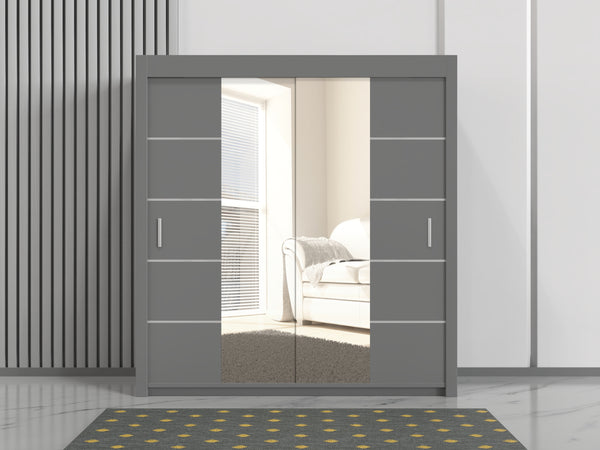 Oslo Sliding Wardrobe 203cm – Elegant Storage Solution for Large Rooms