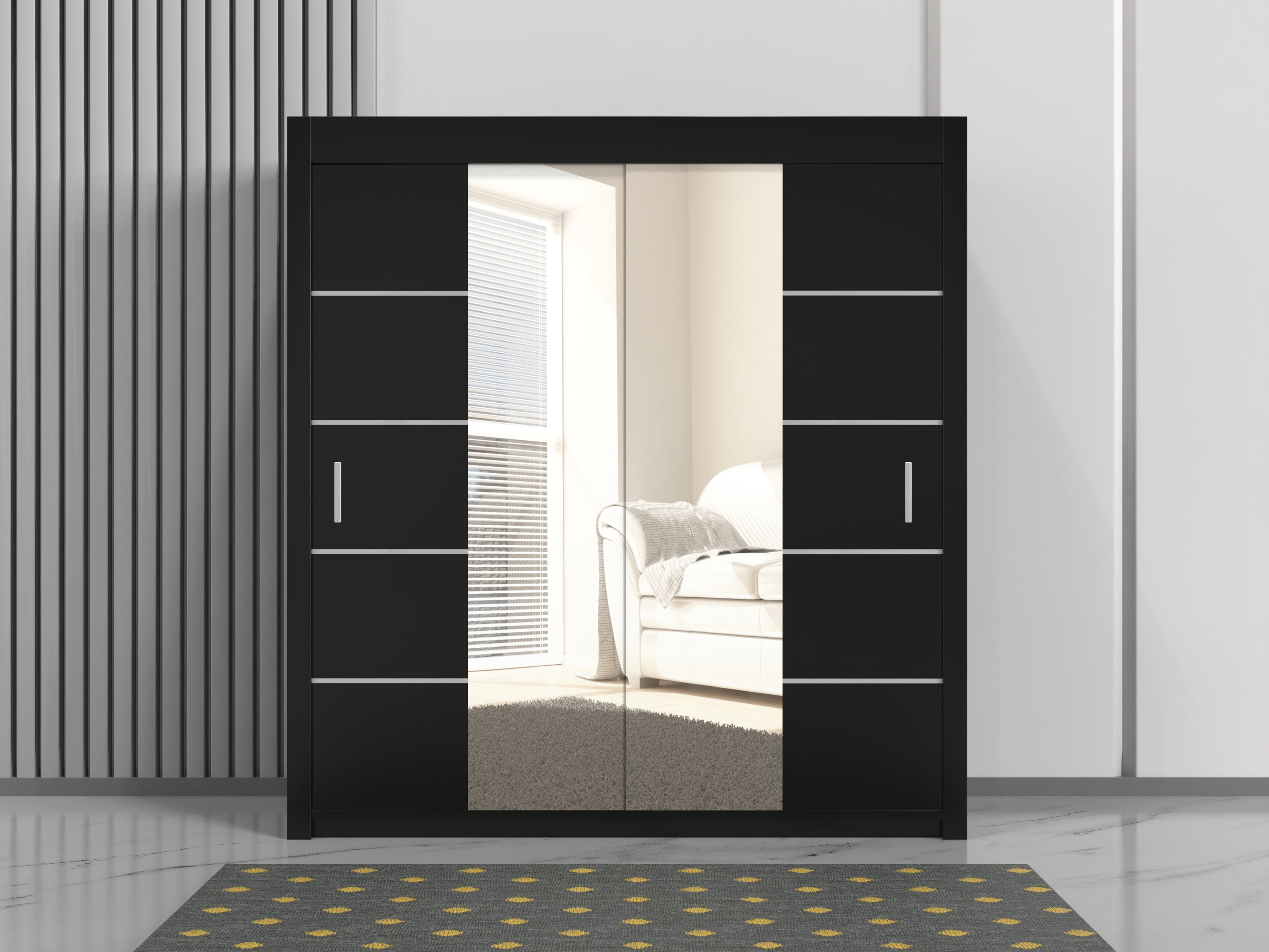 Oslo Sliding Wardrobe 203cm – Elegant Storage Solution for Large Rooms