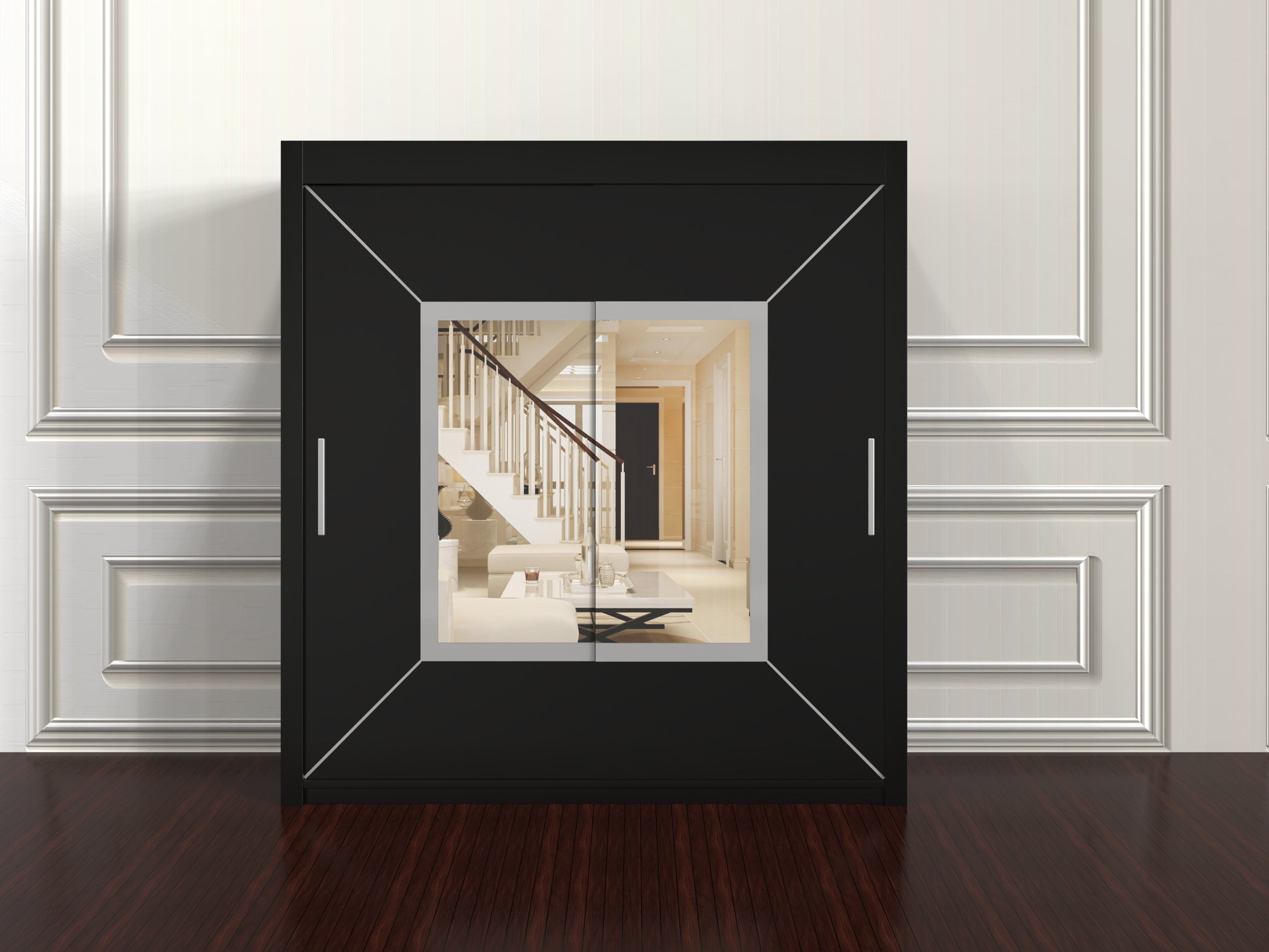 Venice Sliding Wardrobe 203cm – Luxury Closet with Mirror & Shelves