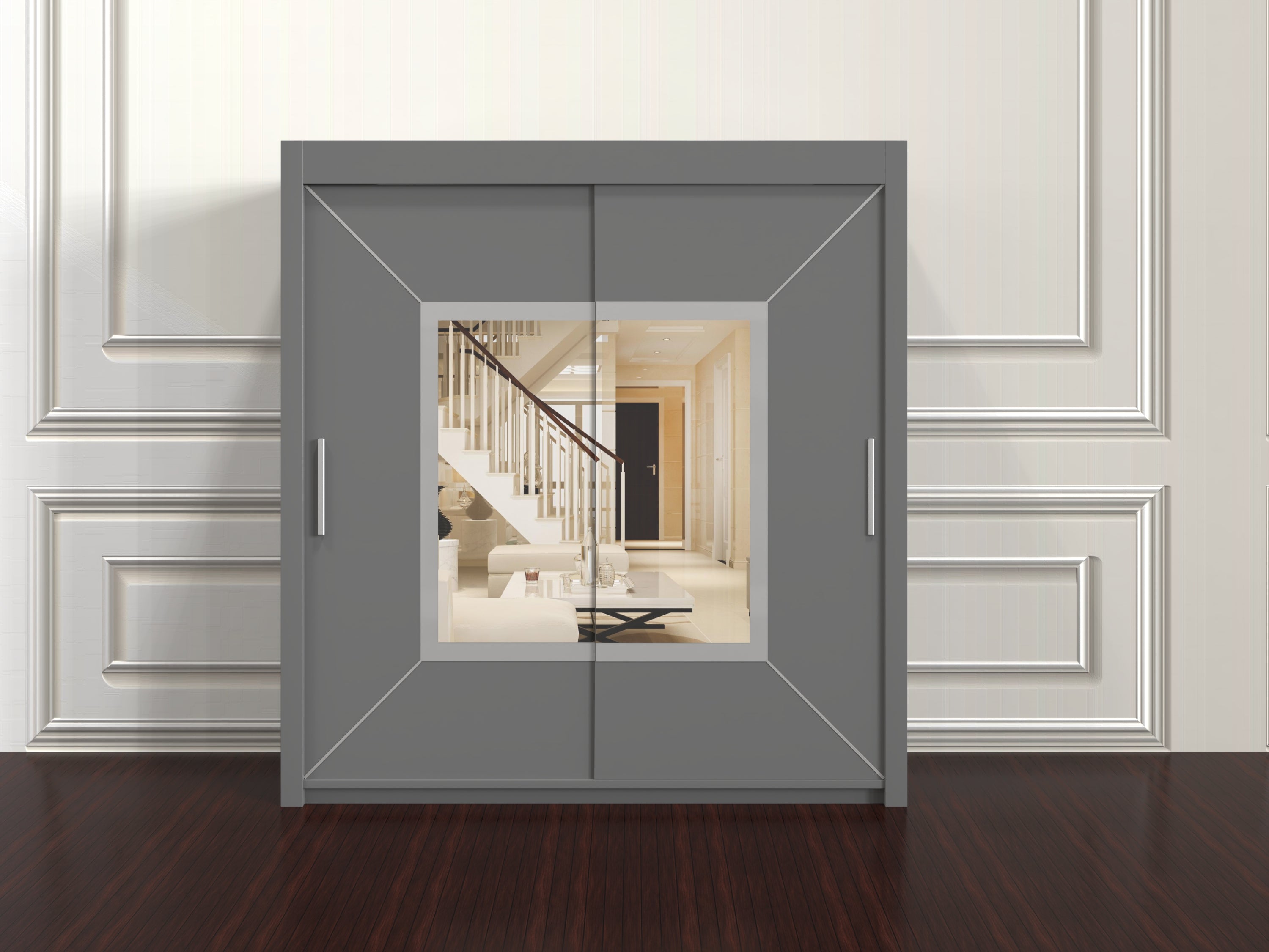 Venice Sliding Wardrobe 203cm – Luxury Closet with Mirror & Shelves