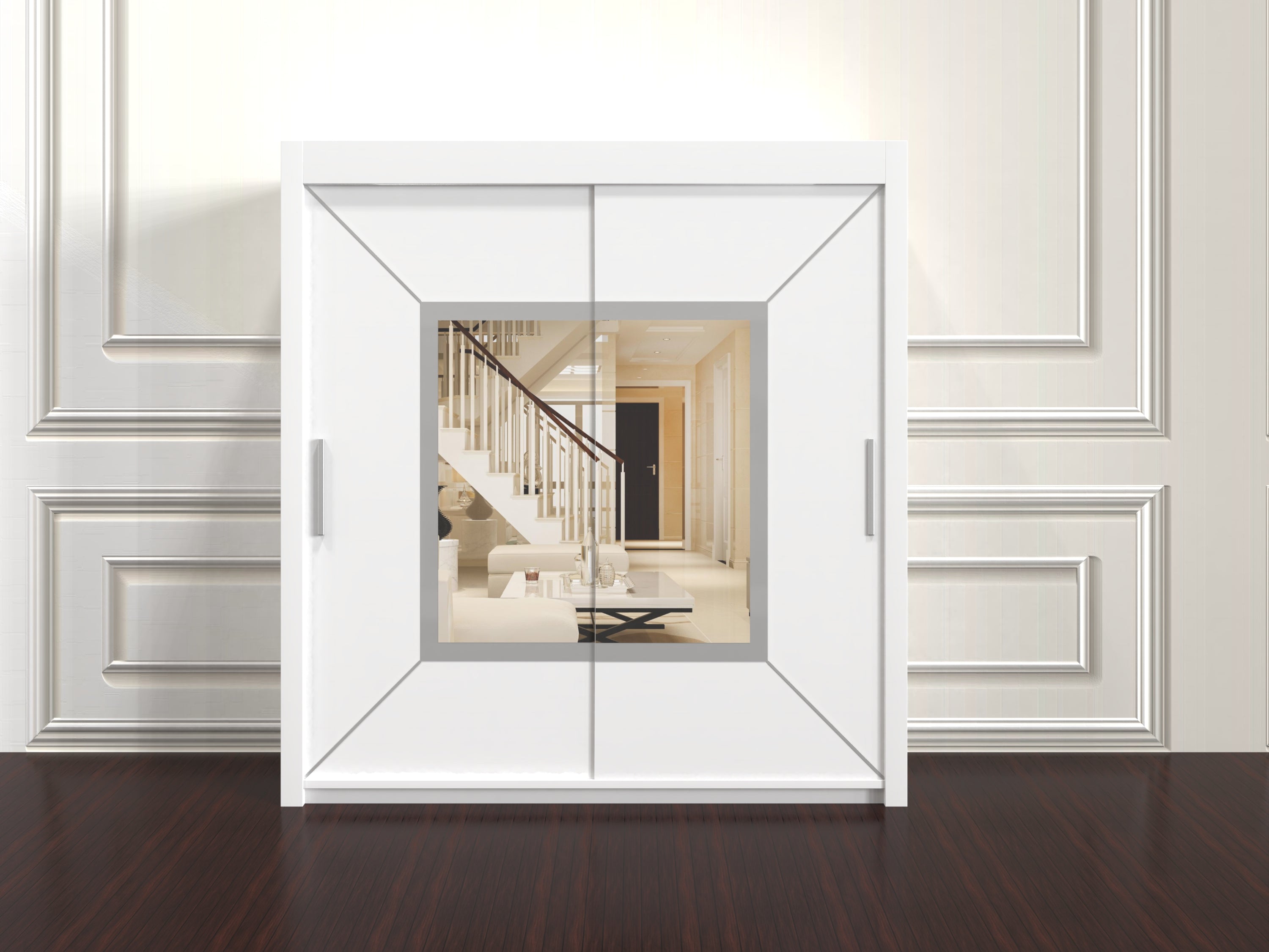 Venice Sliding Wardrobe 203cm – Luxury Closet with Mirror & Shelves